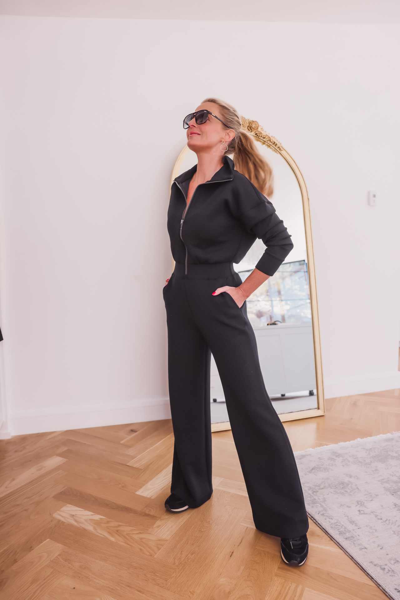 AirEssentials Long Sleeve Wide Leg Jumpsuit